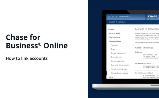 Chase for Business Online: How to link accounts