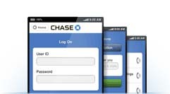 Mobile view showing Chase Online log-in.