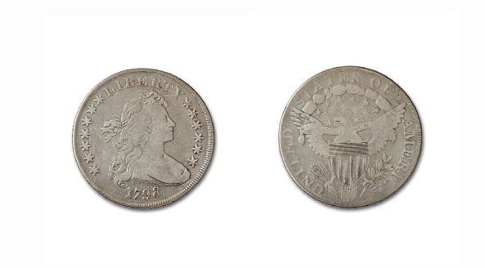 The image shows the front and back of a 1798 United States coin. 
