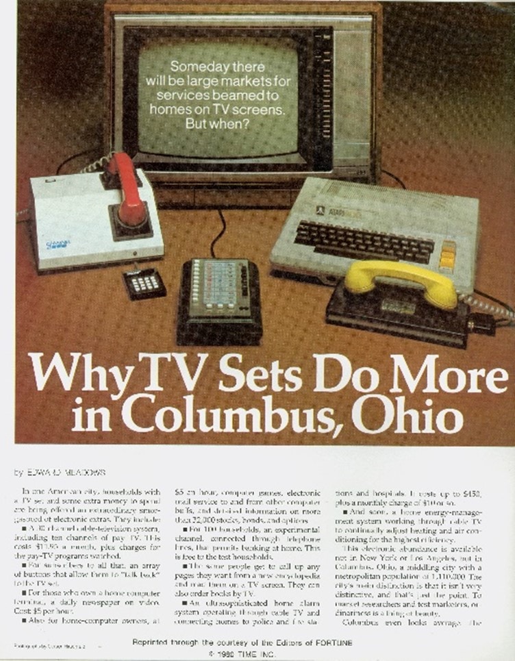 A magazine article with the title being Why TV Sets Do More in Columbus, Ohio