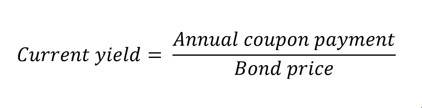 Equation of how to calculate current yield.