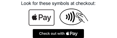 Apple pay logo and contactless reader symbol