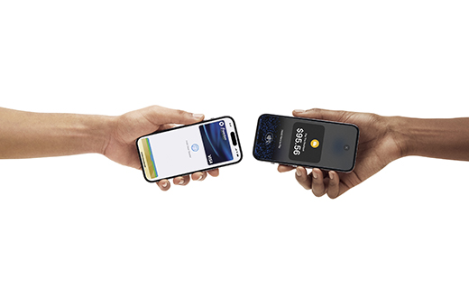 Illustration showing two iPhones held near each other
