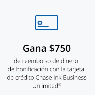 Gana $750 de reembolso de dinero de bonificación con la tarjeta de crédito Chase Ink Business Unlimited®