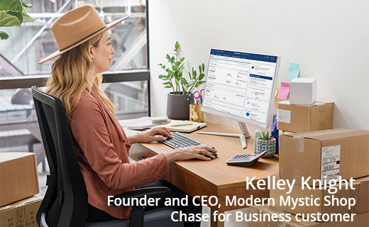 Kelley Knight: fundador y director ejecutivo de Modern Mystic Shop; cliente de Chase for Business