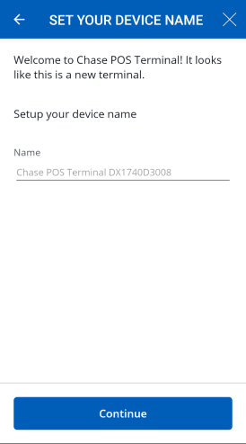 Screenshot of device name entry