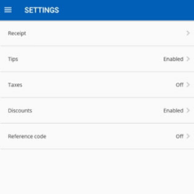 Screenshot of settings options