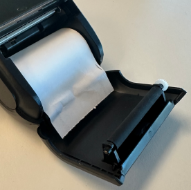 Image of the printer paper inside the receipt printer