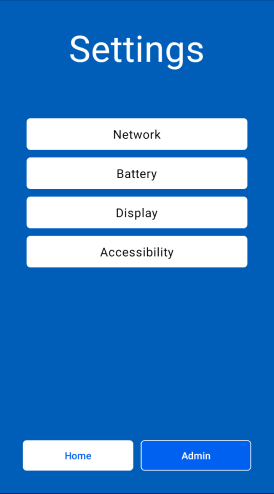 Screenshot of device settings options