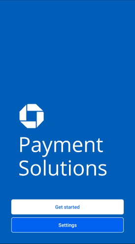 Screenshot of the Payment Solutions launcher screen