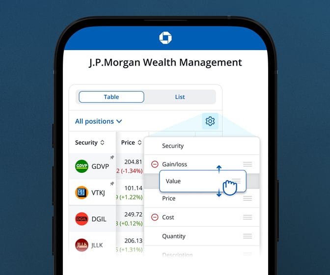View portfolio positions