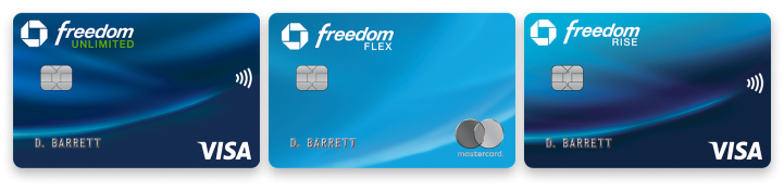 Freedom Unlimited, Freedom Flex, Freedom Rise credit cards