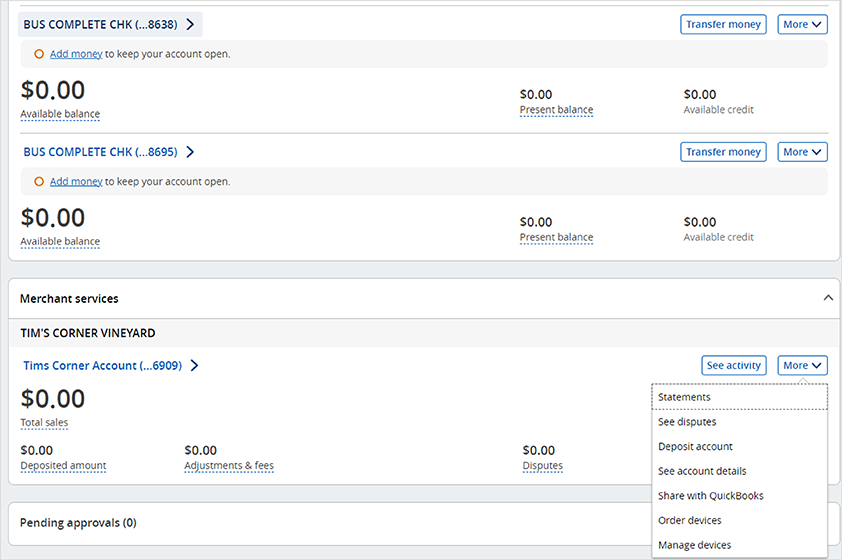 Screenshot of CBO dashboard with Manage devices option open