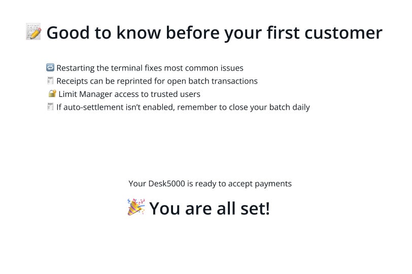 Good to know before your first customer