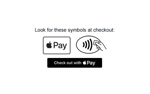 Apple pay logo and contactless reader symbol