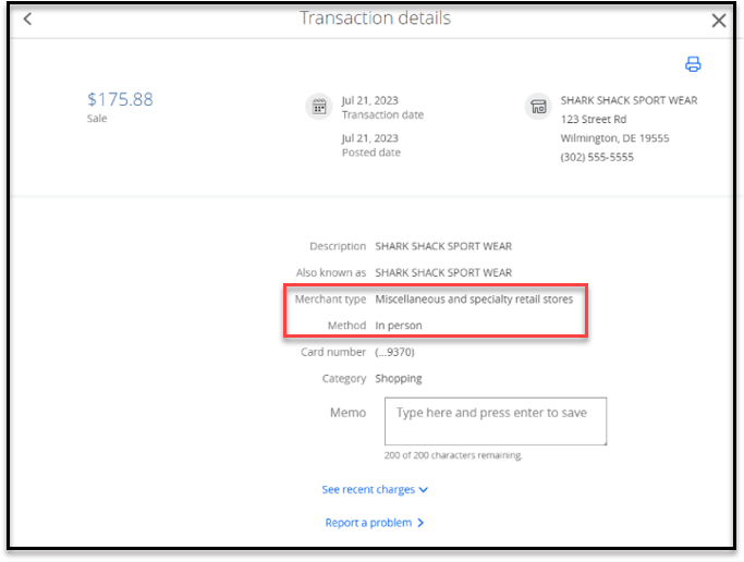 Under Transaction details, double check the fields labeled also known as and method for signs of fraud