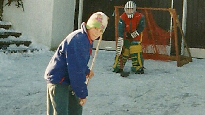 Henrik Lundqvist kid olaying ice hockey
