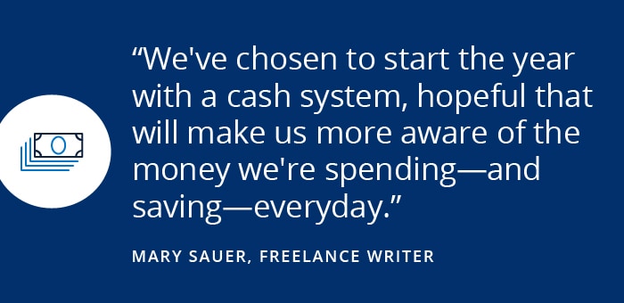 Savings Diaries: Mary Sauer quotes text graphic from Mary Sauer