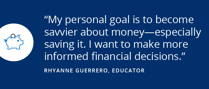 Savings Diaries: Rhyanne Guerrero text quote from Rhyanne Guerrero