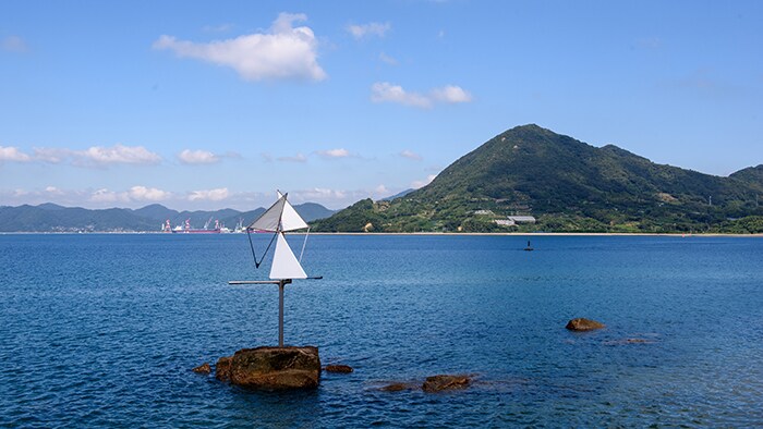 Japan Editorial Travel sculpture in water