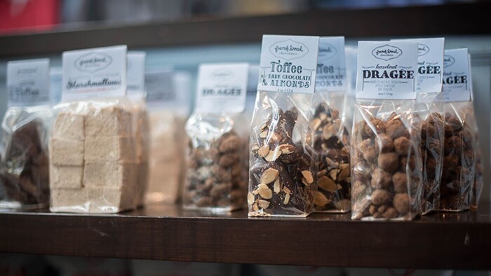 American South Food Editorial chocolate bags on display