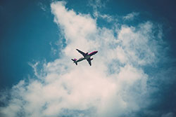 You aren't there for employees. Plane in the blue sky.