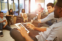 You don't know employees personally. Group of employees talking.