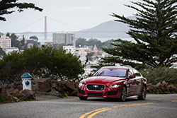 Staying Genuine Jaguar car on the road