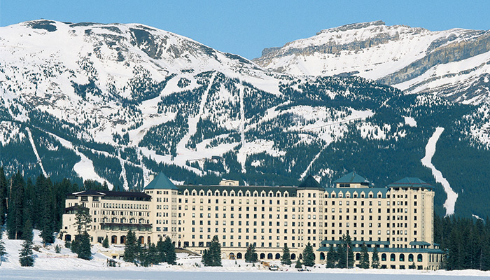 Banff: Mountain Wonderland ski resort building in snowy mountains