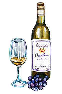 Special Occasion Natural Wine Illustration of wine bottle and glass