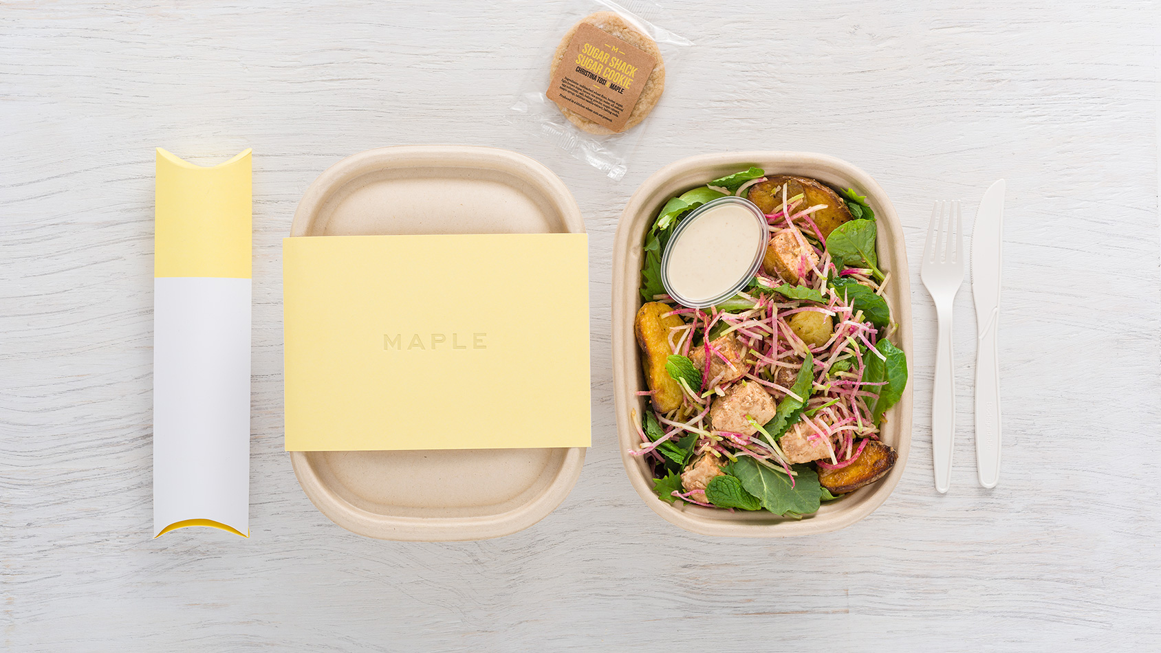 Maple Cookies and lunch box on table