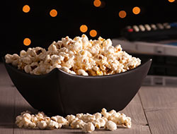 Movie Night Bowl of popcorn on table
