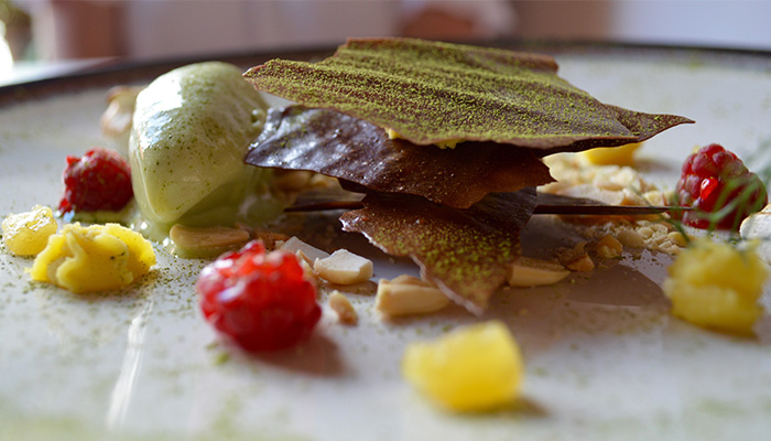Oaxaca's Top Chef Rodolfo Castellanos Ice cream desert plate