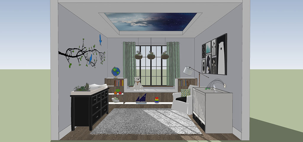 Nursery Illustration of modern nursery