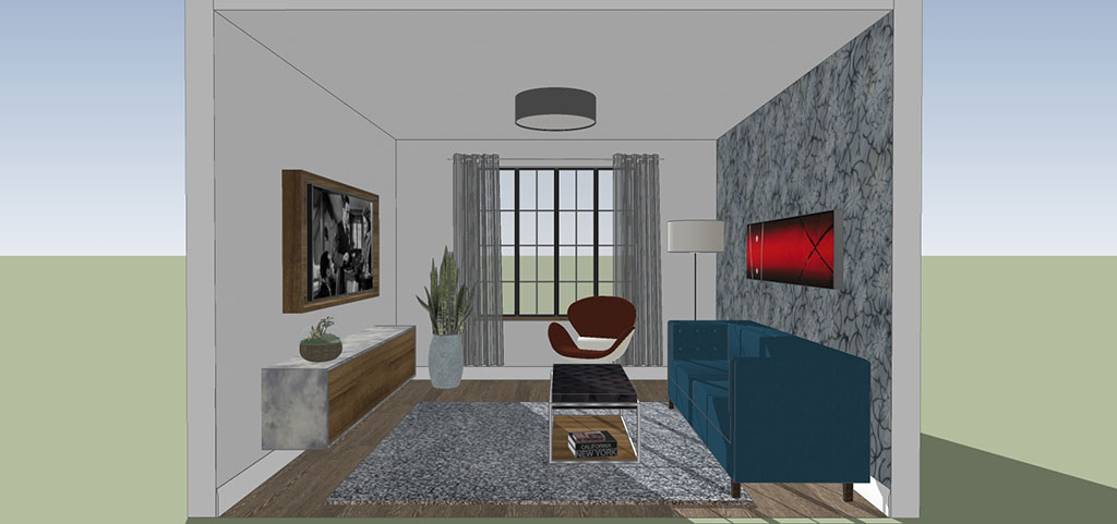 Den Illustration of modern den