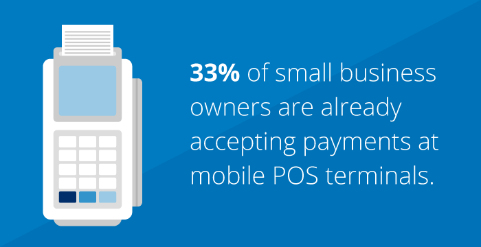 Take advantage of the mobile revolution 33% of small business owners are already accepting payments at mobile POS terminals.