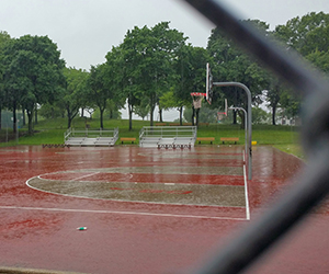 Park with a basketball court Park with a basketball court