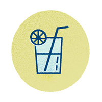 Put wellness on the itinerary Glass of drink icon