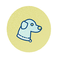Sit in for a pet or home owner dog icon