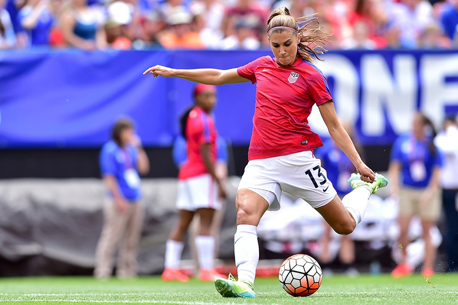 Alex Morgan Alex kicking soccer ball
