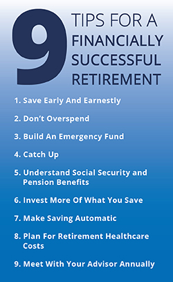9 Tips for a financially sucessful retirement Infographic: 9 Tips for a financially sucessful retirement