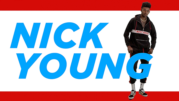 Nick Young hustles to build 'most hated' brand image# 3 Nick Young poses with his name in front