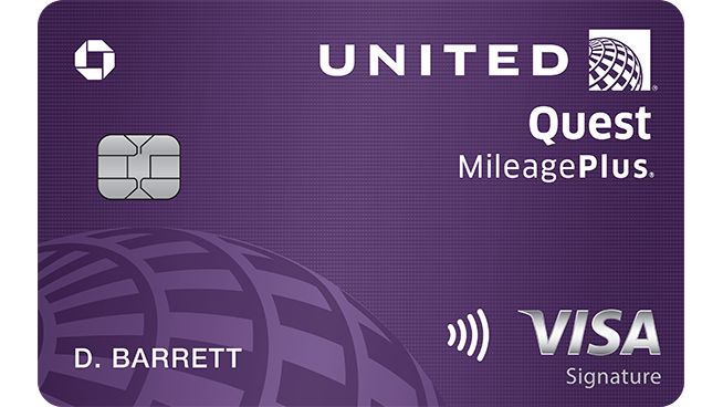 United Quest mileageplus contactless visa card