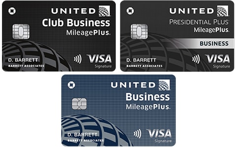 MileagePlus Club Business Card, Presidential Plus Business Card, Explorer Business Card, Business MileagePlus VISA card