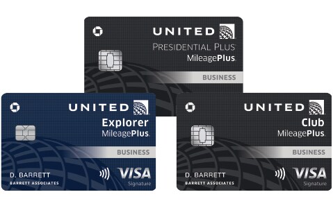 Presidential Plus Business Card, Explorer Business Card, Mileage Plus Club Business Card