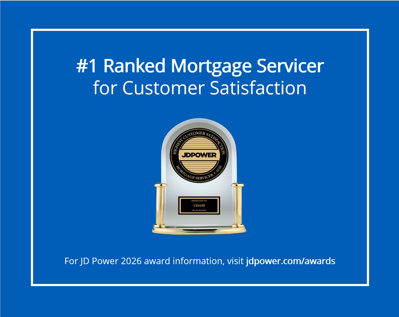 #1 Ranked Mortgage Servicer for Customer Satisfaction. For JD Power 2026 award information, visit jdpower.com/awards