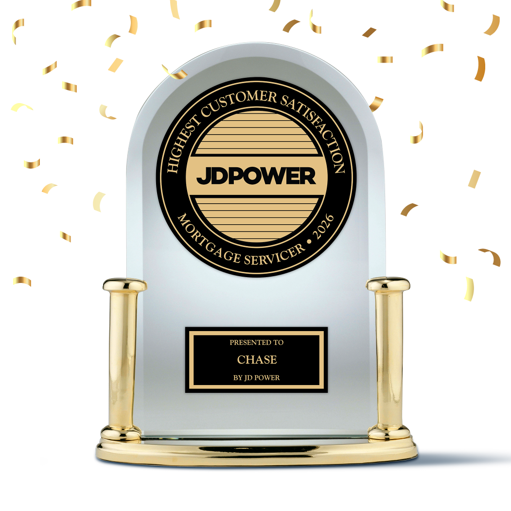 HIGHEST CUSTOMER SATISFACTION JDPOWER MORTGAGE SERVICER · 2026  PRESENTED TO CHASE BY JD POWER