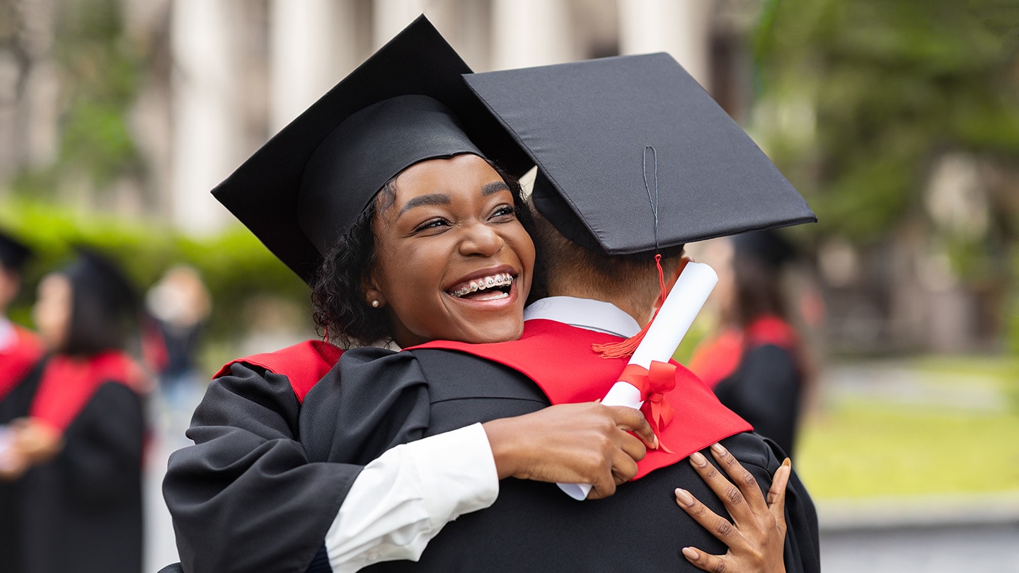 College students studying with scholarship support