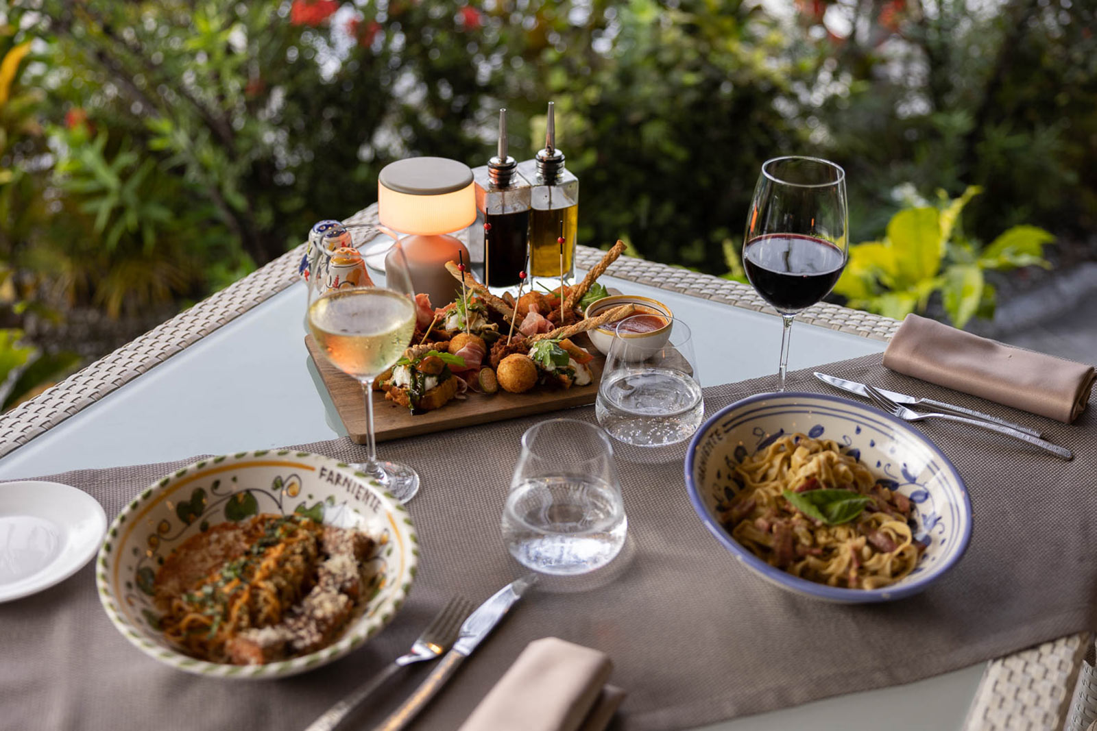 Plates of Italian food