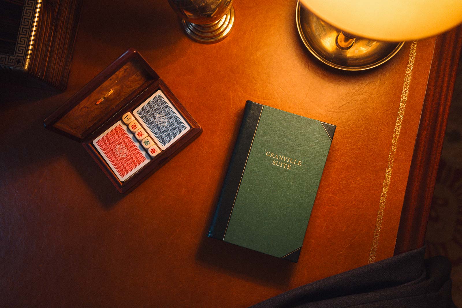 View of book on desk